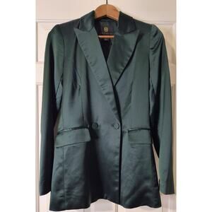 House of Harlow 1960 Dark Green Satin Blazer - Size XS